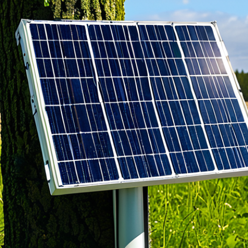 Home 8 A highly robust environmental sensor unit, engineered for outdoor deployment, fully enclosed in a weather-resistant, protective housing. The sensor is strategically positioned in a challenging natural environment, amidst gentle rain and dappled sunlight, featuring a compact solar panel for sustainable power and an integrated antenna for long-range data transmission. This image highlights technological resilience and continuous environmental monitoring. Safe for work, appropriate content, fully enclosed, professional equipment, modest design, natural proportions, professional photography, high quality.