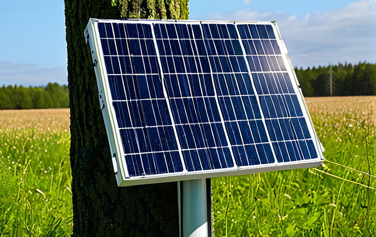 A highly robust environmental sensor unit, engineered for outdoor deployment, fully enclosed in a weather-resistant, protective housing. The sensor is strategically positioned in a challenging natural environment, amidst gentle rain and dappled sunlight, featuring a compact solar panel for sustainable power and an integrated antenna for long-range data transmission. This image highlights technological resilience and continuous environmental monitoring. Safe for work, appropriate content, fully enclosed, professional equipment, modest design, natural proportions, professional photography, high quality.